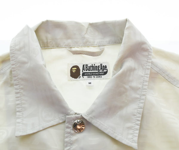 アベイシングエイプ A BATHING APE BAPE LOGO COACH JACKET Windbreaker コーチジャケット 001LJK801314M ジャケット ホワイト Mサイズ 103MT-3227