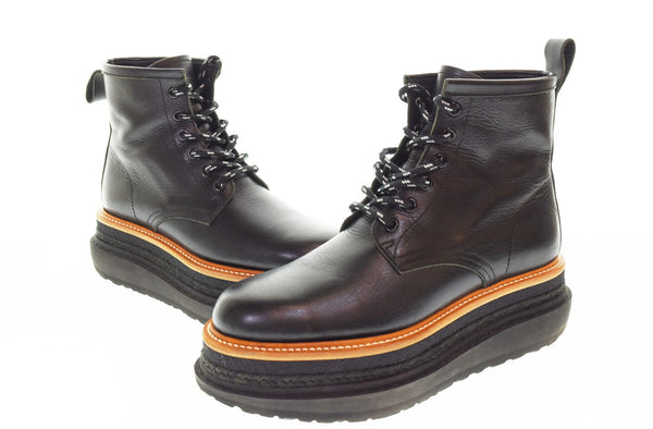 サカイ sacai Vibram ライトソール プラットフォーム レースアップブーツ 厚底 黒 メンズ靴 ブーツ その他 ブラック 40 25cm 103S-1046