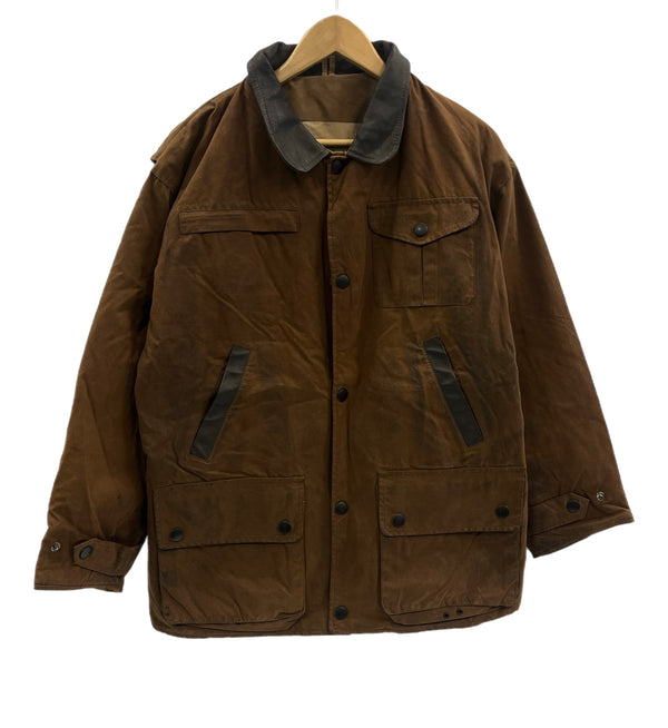 バブアー BARBOUR 90's 90年代 BUCKHOUSE バックハウス ダブルネーム BUSHMAN JACKET ブッシュマンジャケット ワックス コットン オイルドジャケット ハンティング VINTAGE ヴィンテージ ジャケット ブラウン 101MT-5336