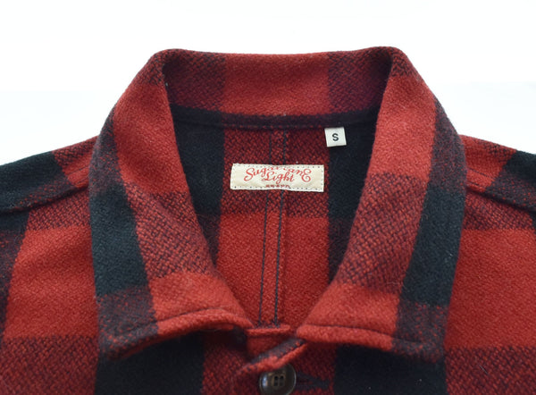 シュガーケーンライト   SUGAR CANE LIGHT WOOL CHECK UTILITY JACKET ウールチェック ユーティリティ ジャケット 赤 SC14035 ジャケット レッド Sサイズ 103MT-2446