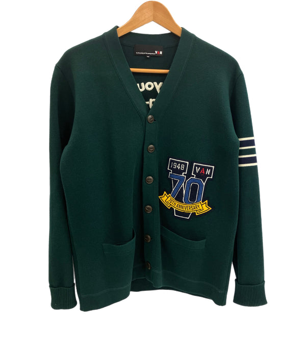 ヴァンヂャケット VAN Jacket INC. 70th ANNIVERSARY 70周年記念 レタード カーディガン カーディガン グリーン Mサイズ 101MT-3802