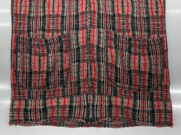 コムデギャルソン COMME des GARCONS HOMME 12AW ZIP UP CARDIGAN ジップ アップ カーディガン 切り替え ニット セーター 長袖 赤 HJ-T017 カーディガン チェック レッド Mサイズ 104MT-1625