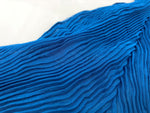 イッセイミヤケ ISSEY MIYAKE 16SS 波プリーツ タートル シアー シースルー トップス PLEATS ポリエステル 日本製 BLUE 青 IM71FJ410 長袖カットソー 無地 ブルー SIZE2 104LT-239