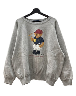 ラルフローレン RalphLauren 90s POLO BEAR SWEATSHIRT ポロ ベア スウェットシャツ トレーナー 裏起毛 灰 スウェット ロゴ グレー Mサイズ 104MT-2303