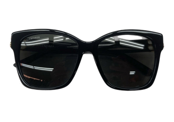 バレンシアガ BALENCIAGA SUNGLASSES サングラス ウェリントン型 アジアンフィット アイウェア 眼鏡 黒 BB0102SA 眼鏡・サングラス サングラス ロゴ ブラック 104G-35