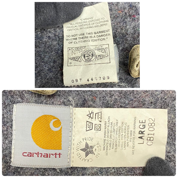 【曜日割引対象外】 カーハート Carhartt 90's Duck Chore Coat 裏地ブランケット カバーオール USA製 ジャケット ブラウン Lサイズ 201MT-3699 VB