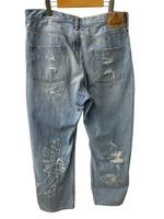 エクストララージ X-LARGE Tom And Jerry ダメージ加工 ワイド デニム パンツ 101241031022 デニム ブルー 201MB-937