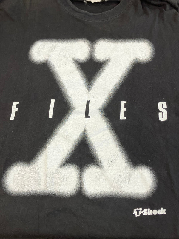 ヴィンテージ vintage 90s 90's T-Shock X-FILES エックスファイル 映画 movie ムービー - Tシャツ ブラック フリーサイズ 101MT-2950