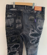 ワナ WANNA L.F.S.E 55 Distressed JEANS デニム 刺繍 ブラック 2サイズ 201MB-657