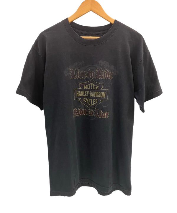 ハーレーダビットソン Harley Davidson 00s 00's  RIDE TO LIVE 両面プリント  ©2000 Tシャツ ブラック Lサイズ 101MT-3471