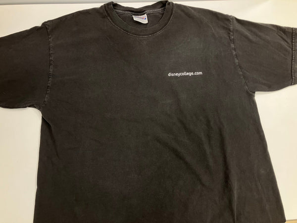 US US古着 90's 90年代 Hanes disneycollege.com MICKEY MOUSE ディズニー バーチャル 3D ミッキーマウス オフィシャル VINTAGE ヴィンテージ Tシャツ ブラック Lサイズ 101MT-4747