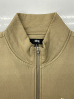 ステューシー STUSSY STOCK LOGO MOCK HALF ZIP ハーフ ジップ スウェット トレーナー 胸ロゴ 薄茶色 スウェット ロゴ ベージュ XLサイズ 104MT-762