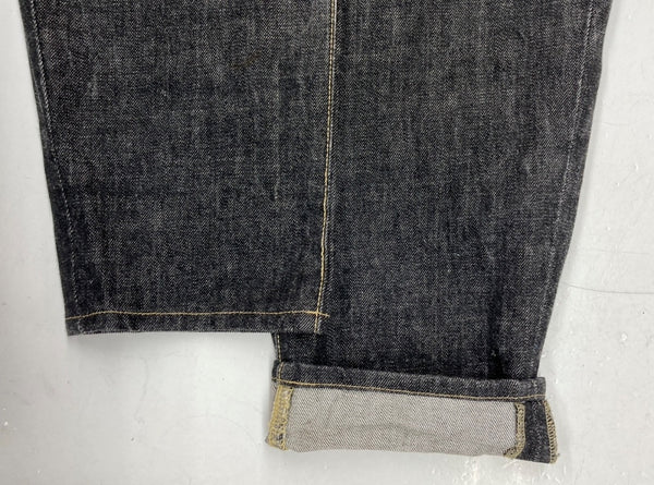 ガンリュウ GANRYU 09AW SARROUEL DENIM PANTS サルエル デニム パンツ FUMITO GANRYU ボタンフライ パッチ ズボン 黒 無地 ED-P011 デニム ブラック Mサイズ 104MB-156