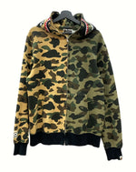 アベイシングエイプ A BATHING APE CAMO SHARK FULL ZIP HOODIE カモ シャーク フルジップ フーディー パーカー ハーフ カモフラ 茶 緑 001ZPG301004X パーカ カモフラージュ・迷彩 カーキ XLサイズ 104MT-968