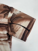 ステューシー STUSSY ISLAND SHIRT アイランドシャツ アロハシャツ 総柄 半袖シャツ ベージュ Mサイズ 101MT-4859