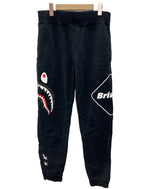 アベイシングエイプ A BATHING APE × F.C.Real Bristol エフシーレアルブリストル Shark Pants シャーク スウェット パンツ 黒 プリント 001PTF231902X ボトムスその他 ブラック Lサイズ 104MB-364