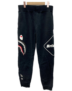 アベイシングエイプ A BATHING APE × F.C.Real Bristol エフシーレアルブリストル Shark Pants シャーク スウェット パンツ 黒 プリント 001PTF231902X ボトムスその他 ブラック Lサイズ 104MB-364