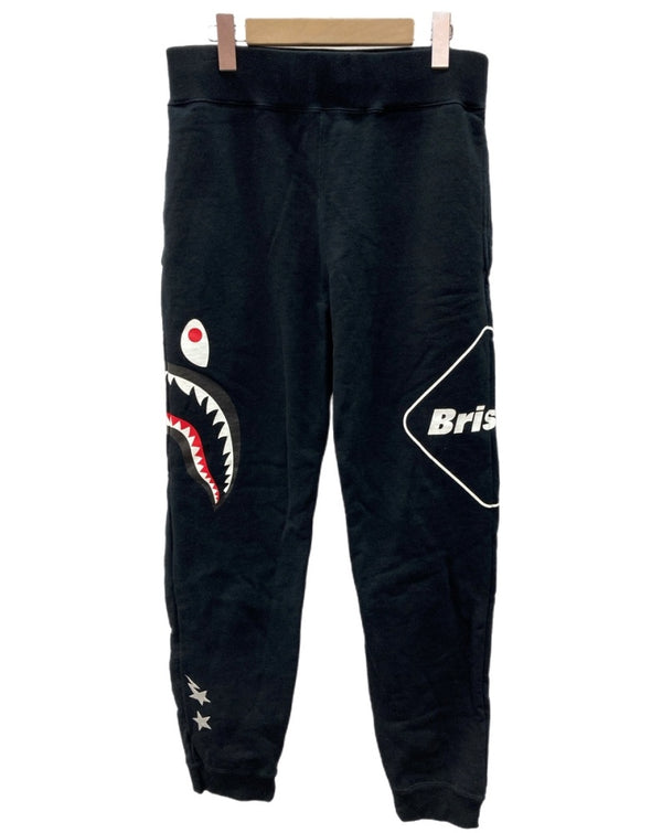 アベイシングエイプ A BATHING APE × F.C.Real Bristol エフシーレアルブリストル Shark Pants シャーク スウェット パンツ 黒 プリント 001PTF231902X ボトムスその他 ブラック Lサイズ 104MB-364