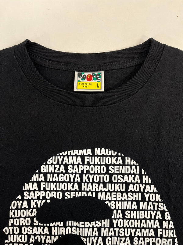 ア ベイシング エイプ A BATHING APE JAPAN APE HEAD TEE BAPE STORE限定 Tシャツ 黒 Tシャツ ブラック Lサイズ 101MT-5353