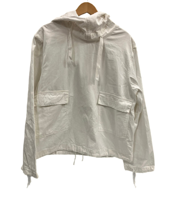 ミリタリー Military 40’s  後期型 USN US NAVY SALVAGE PARKA サルベージパーカー プルオーバー ２ポケ vintage ヴィンテージ -- ジャケット ホワイト フリーサイズ 101MT-3691