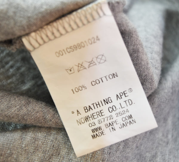 アベイシングエイプ A BATHING APE 猿の惑星 プリントTシャツ  001CS9801024 Tシャツ グレー Lサイズ 103MT-3039