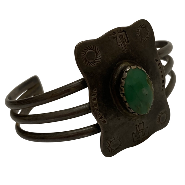 【曜日割引対象外】 【中古】インディアンジュエリー Indian jewellery M刻印 ナバホ サンダーバード ターコイズ 太陽 メンズジュエリー・アクセサリー バングル 201goods-592 VB