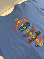 パタゴニア PATAGONIA 90s 90年代 雪なしタグ 生態系プリント USA製 アメリカ製 青 vintage ヴィンテージ XL Tシャツ ブルー LLサイズ 101MT-4716