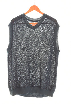 ヨーク　YOKE HERRINGBONE MESH V-NECK VEST ニットベスト 緑 ベスト グリーン 103MT-2159