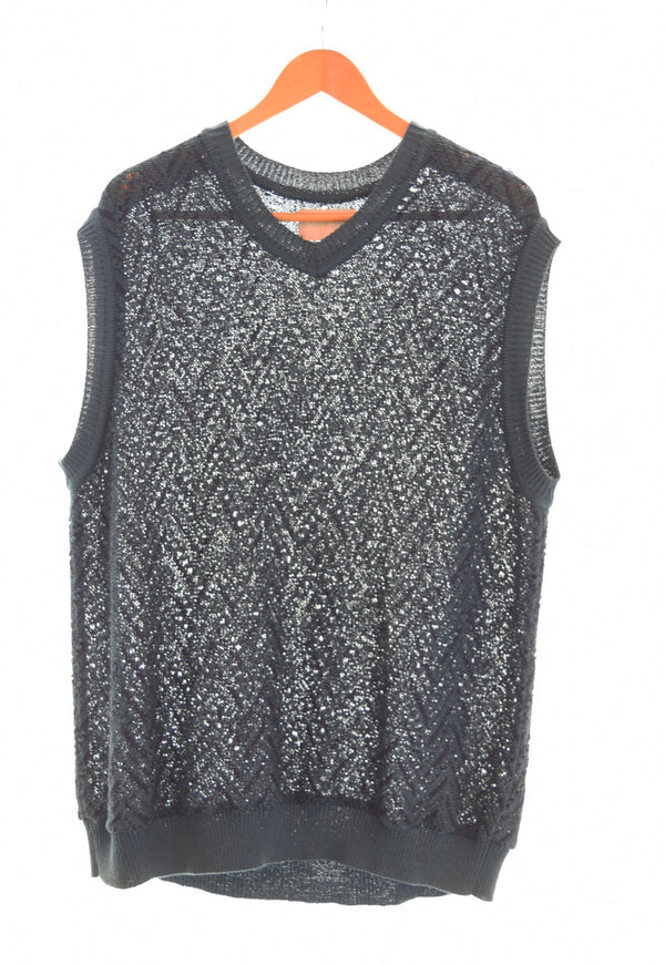 ヨーク　YOKE HERRINGBONE MESH V-NECK VEST ニットベスト 緑 ベスト グリーン 103MT-2159
