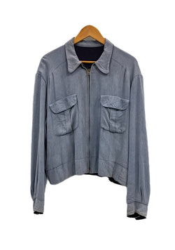 ヴィンテージ vintage 50s 50's 50年代 レーヨン ギャバジンジャケット 絣 かすり ギャバ SERVAL ZIPPER VINTAGE ヴィンテージ 青 ジャケット ブルー 101MT-5198