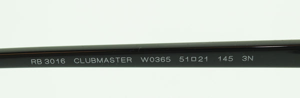 レイバン Ray-Ban CLUBMASTER クラブマスター サングラス 51□21 黒 RB3016 W0365 51 21 眼鏡・サングラス 眼鏡 ブラック 103G-138