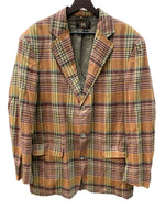ダブルアールエル RRL 90s 90年代 三ツ星タグ 3B JACKET テーラード センターベント ヴィンテージ VINTAGE ラルフローレン RALPH LAUREN コットン USA製 マドラスチェック ジャケット マルチカラー Mサイズ 104MT-2034