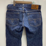 【曜日割引対象外】 ダブルアールエル RRL LOW STRAIGHT ONCE WASHED JEAN USA製 セルビッチ R144RB03 デニム ブルー 29×30サイズ 201MB-926 VB