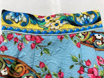 ドルチェ&ガッバーナ Dolce&Gabbana ミニスカート 風車 Aライン タイト 花柄 ふくれ織り ジャカード イタリア製 レーヨン コットン シルク混 SIZE36 F4T30T スカート 総柄 マルチカラー 104LB-33