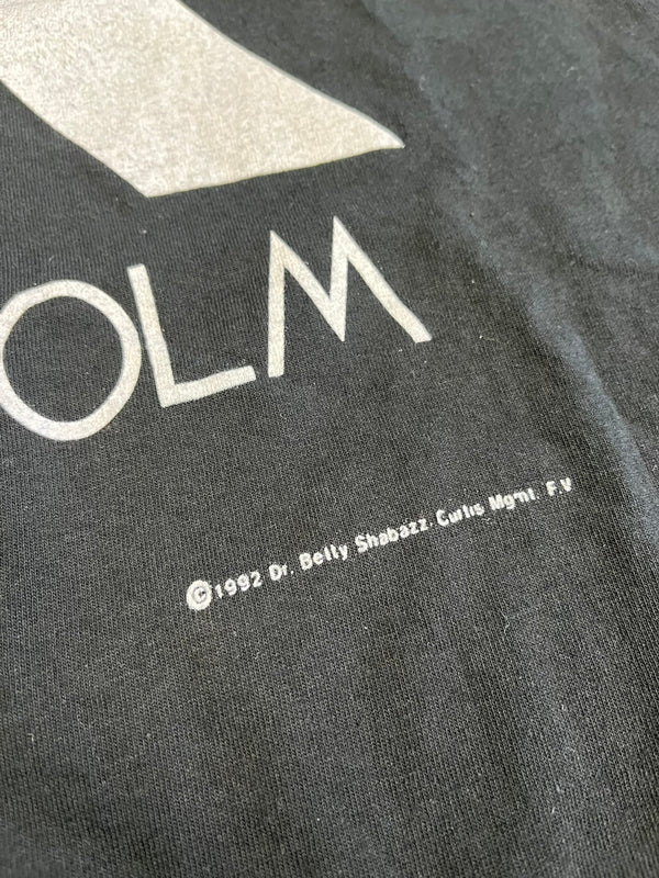 US US古着 90s 90's USA製 ©1992 MALCOLM X MOVIE Tシャツ マルコム X プリントT フルーツボディー シングルステッチ ヴィンテージ 黒 Tシャツ ブラック Lサイズ 101MT-5321