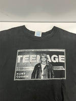 バンド band 00's M&O KURT COBAIN NIRVANA TEENAGE THE END OF MUSIC ©2002 ニルヴァーナ カートコバーン vintage ヴィンテージ Tシャツ ブラック Lサイズ 101MT-3690