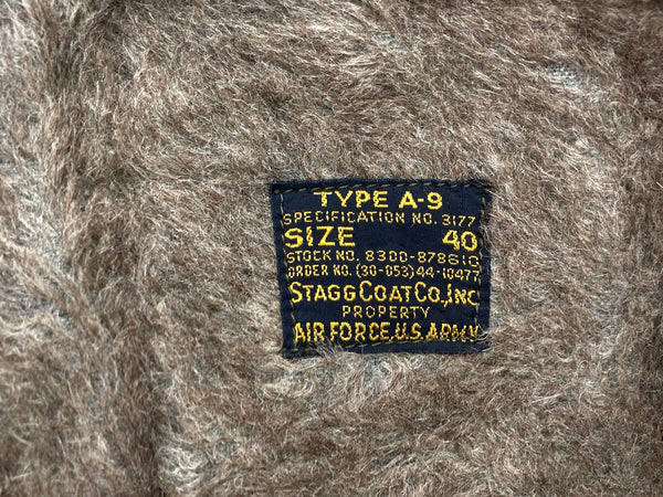 ミリタリー Military 40s 40年代 USAF アメリカ軍 TYPE A-9 フライトパンツ アルパカライナー 黒タグ  ワンポイント カーゴパンツ カーキ サイズ40 104MB-365