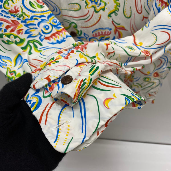 【曜日割引対象外】 サンサーフ SUN SURF レーヨンハワイアンシャツ GUARDIAN SPIRIT  SS29201 長袖シャツ ホワイト Mサイズ 201MT-4394 VB