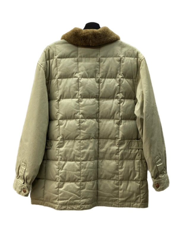 ダブルアールエル RRL QUILTING DOWN Jacket キルティング ダウン ジャケット 襟ボア ジップアップ 三ツ星タグ USA製 Ralph Lauren 薄茶 C-TK1247 ジャケット 無地 ベージュ Sサイズ 104MT-1374