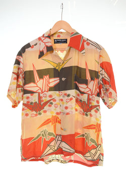 ヤマネ YAMANE エヴィス EVISU 鶴 アロハシャツ オープンカラー シャツ 40 半袖シャツ 103MT-2814