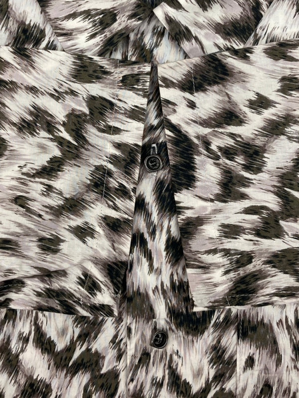 バックラッシュ BACKLASH ISAMU KATAYAMA リバティープリント+リザード シャツ アロハ レオパード柄 半袖 開襟 白 -201977 半袖シャツ 総柄 ホワイト Mサイズ 104MT-1678