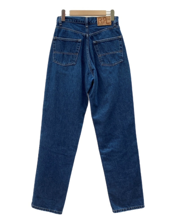 ダブルアールエル RRL DENIM PANTS デニム パンツ ジップフライ ジーパン ジーンズ USA製 Ralph Lauren インディゴ 青 ロゴ デニム ブルー 29×32 104MB-349