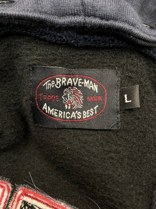 ブレイブマン The Brave-Man ボンディング スタジャン ベティ・ブープ ベティちゃん 刺繡 ボタン アウター ジャケット 白 紺 ジャケット キャラクター ネイビー Lサイズ 104MT-1813