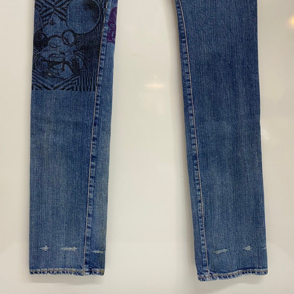 ヒステリックグラマー HYSTERIC GLAMOUR デストロイ オールモンスターズ スタッズ 5AP-0843 デニム ブルー 32サイズ 201MB-1014