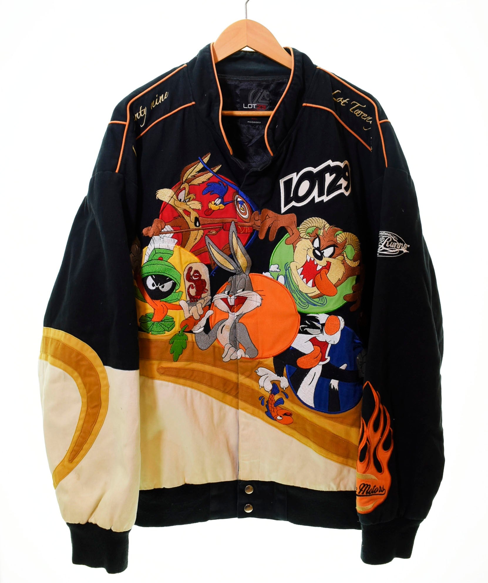 ロット29 Lot29 90s 90年代 Looney Tunes Racing Jacket ルーニー・テューンズ レーシング ジャケット Road  runner ロードランナー ジャケット キャラクター ブラック 5Lサイズ 103MT-197 | 古着通販のドンドンサガール