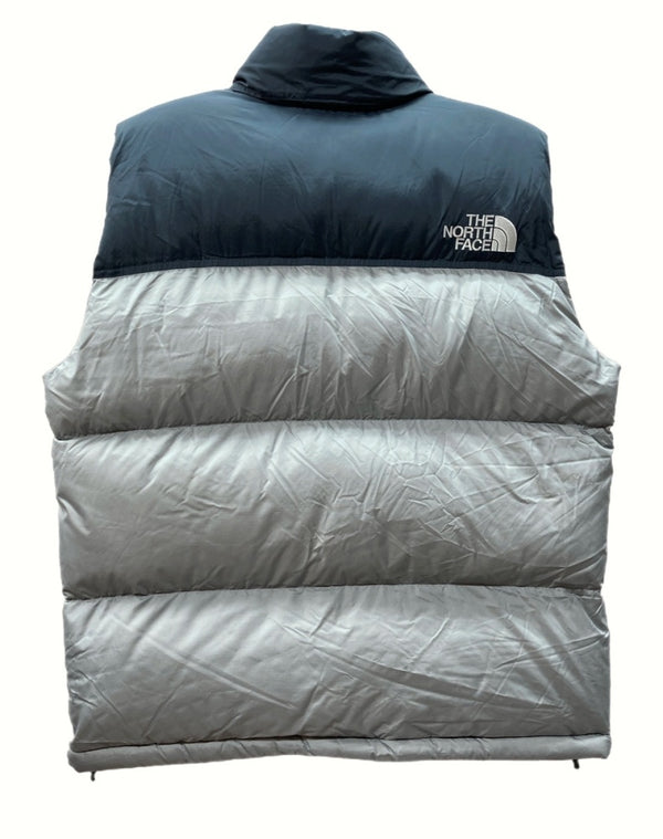 ザノースフェイス THE NORTH FACE NUPTSE VEST ヌプシ ダウン ベスト フーディ GREEN DOWN 灰色 紺 ND92232 ベスト ロゴ グレー Lサイズ 104MT-789