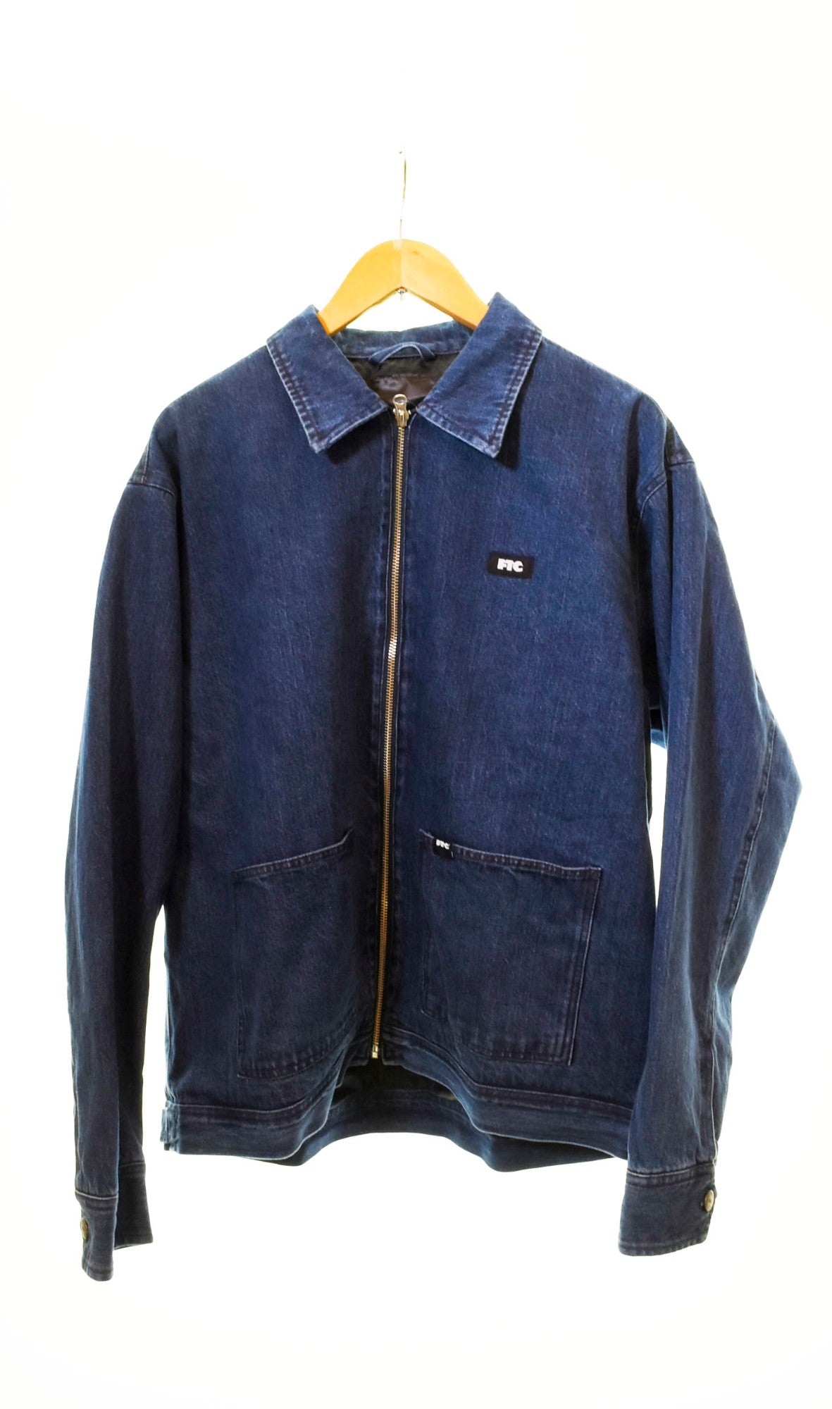 エフティーシー FTC DENIM WORK JACKET デニムワークジャケット 青 FTC024SPJ03 ジャケット ロゴ ブルー Lサイズ  103MT-462