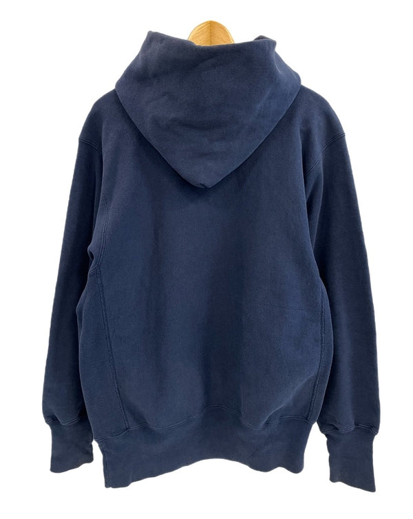チャンピオン Champion 90s～ ヴィンテージ vintage 刺繍タグ リバースウィーブ REVERSE WEAVE US古着 サッカー 3段プリント パーカ ネイビー Lサイズ 101MT-4159