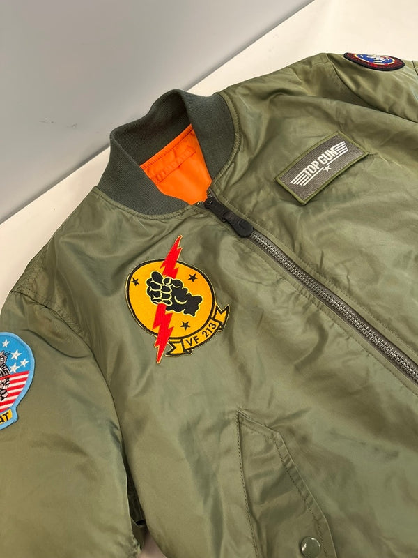 アルファインダストリーズ ALPHA INDUSTRIES ×TOP GUN トップガン  MA-1 フライトジャケット AA050728-1 ジャケット カーキ Mサイズ 101MT-4953