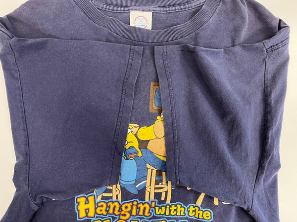 ヴィンテージ vintage 00s ©2001 ザ シンプソンズ THE SIMPSONS Hangin' with the HOMEY US古着 キャラT Tシャツ ネイビー Lサイズ 101MT-4532
